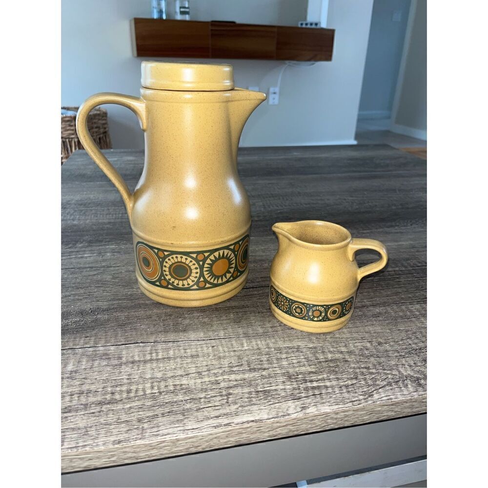 Kiln Craft Bacchus Large Coffee Pot Jug Retro 1970's Vintage Kilncraft and milk